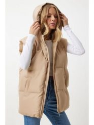 Happiness Istanbul Kamizelka pikowana w kolorze beżowym rozmiar: 38. Brązowe kamizelki damskie Happiness Istanbul. Za 100.99 zł.