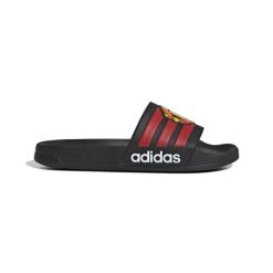 Sandały adilette Manchester United 2025/26. Czarne sandały męskie Adidas, z materiału, bez zapięcia. Za 107.99 zł.