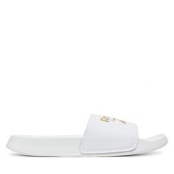 Klapki Reebok. Białe klapki damskie Reebok, bez wzorów, bez obcasa. Za 89.99 zł.