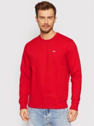 Tommy Jeans Bluza Fleece DM0DM09591 Czerwony Regular Fit. Czerwone bluzy bez kaptura męskie Tommy Jeans, m, z bawełny. Za 209.99 zł.