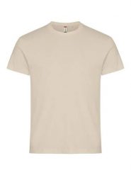 Clique Basic-T Męski T-shirt dopasowany bawełna — light khaki. Zielone t-shirty męskie CLIQUE, m, bez wzorów, z bawełny, bez kołnierzyka. Za 82.69 zł.