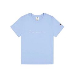 Koszulka damska Champion SS Tee 117650. Fioletowe bluzki sportowe damskie CHAMPION, bez wzorów, bez ramiączek. Za 86.00 zł.