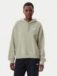New Balance Bluza WT41507 Zielony Relaxed Fit. Zielone bluzy bez kaptura damskie New Balance, xs, z syntetyku. Za 179.99 zł.