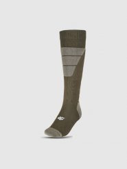 4F Skarpety narciarskie męskie - khaki 39-42. Brązowe skarpetki męskie 4f, bez wzorów, z bawełny. Za 59.99 zł.