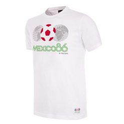 Koszulka dla dorosłych - Emblemat Mistrzostw Świata Meksyk 1986 - Biały. Białe t-shirty sportowe męskie COPA FOOTBALL, s, bez ramiączek, do piłki nożnej. Za 211.91 zł.