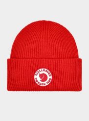 Czapka zimowa Fjallraven 1960 Logo Hat - true red. Czerwone czapki męskie Fjällräven, na zimę, bez wzorów, z dzianiny, klasyczne. Za 294.40 zł.