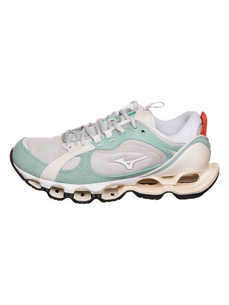Mizuno Buty sportowe "Wave Prophecy Beta 2" w kolorze biało-miętowym rozmiar: 41. Białe buty sportowe na co dzień damskie Mizuno, bez wzorów, z materiału, outdoorowe. Za 332.24 zł.
