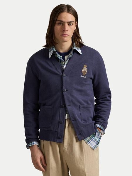 Polo Ralph Lauren Kardigan 710980316001 Granatowy Regular Fit. Niebieskie kardigany męskie Polo Ralph Lauren, m, bez wzorów, z bawełny, bez kołnierzyka. Za 739.99 zł.