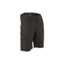 BERMUDY myśliwskie 100. Brązowe szorty męskie SOLOGNAC, bez wzorów, z bawełny, sportowe. Za 49.99 zł.
