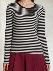Koszulka w paski z długimi rękawami - czarny. Czarne t-shirty damskie Sinsay, l, bez wzorów, bez kołnierzyka. Za 29.99 zł.