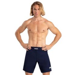 Spodenki treningowe męskie Venum Tempest Fight. Niebieskie szorty męskie VENUM, bez kołnierzyka. Za 309.99 zł.
