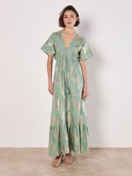 Apricot Sukienka w kolorze zielonym rozmiar: L. Zielone sukienki damskie Apricot, na co dzień, l, bez wzorów, z bawełny, bez kołnierzyka, bez ramiączek, maxi, proste. Za 152.99 zł.