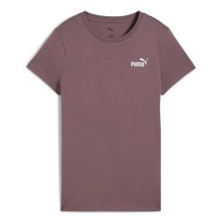 Koszulka damska Puma ESS Small No.1 Logo Tee Cool. Fioletowe bluzki damskie Puma, bez wzorów, z bawełny, bez kołnierzyka, bez ramiączek. Za 69.99 zł.