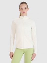 4F Bluza treningowa regular szybkoschnąca damska - biała XL. Białe bluzy sportowe damskie 4f, xl, z dzianiny. W wyprzedaży za 169.99 zł.