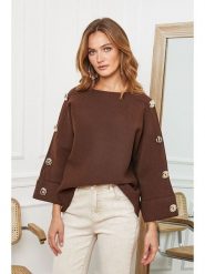 Joséfine Sweter "Marole" w kolorze brązowym rozmiar: S. Brązowe swetry klasyczne damskie Joséfine, s, bez kołnierzyka. Za 187.96 zł.