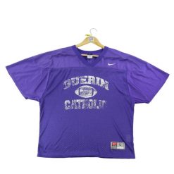 Second life - Nike koszulka męska do futbolu amerykańskiego - Stan dobry. Fioletowe t-shirty sportowe męskie Nike, l, z materiału, bez ramiączek, na fitness i siłownię. Za 96.60 zł.