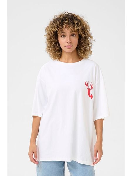 Cream Koszulka w kolorze białym rozmiar: M. Białe bluzki damskie Cream, m, bez wzorów, z bawełny, bez kołnierzyka, bez ramiączek. Za 73.93 zł.