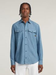 G-Star Koszula w kolorze błękitnym rozmiar: L. Niebieskie koszule męskie G-Star, l, bez wzorów, z bawełny, bez kołnierzyka, bez ramiączek. Za 195.99 zł.