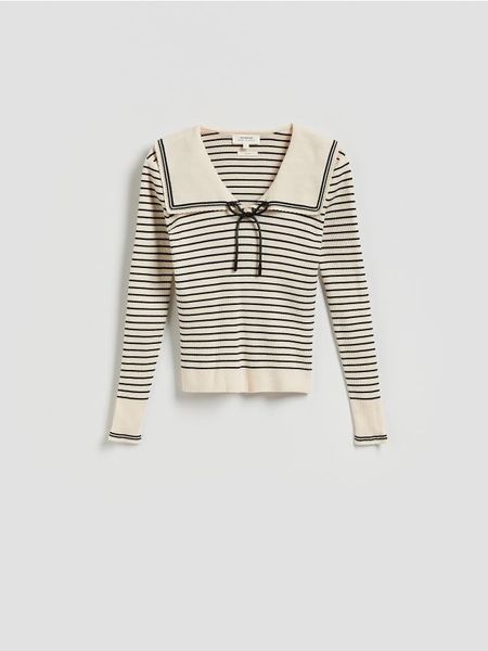 Sweter z wełną - wielobarwny. Swetry klasyczne damskie Reserved, l, z dzianiny, bez kołnierzyka. Za 239.99 zł.