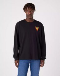 WRANGLER CHEST LOGO TEE MĘSKI LONGSLEEVE KOSZULKA Z DŁUGIM RĘKAWEM BLACK W7BKEE100 112321459. Czarne koszulki męskie z długim rękawem Wrangler, m. Za 109.99 zł.
