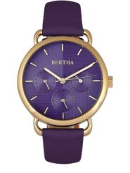 Bertha Zegarek kwarcowy "Gwen" w kolorze złoto-fioletowym rozmiar: onesize. Różowe, analogowe zegarki damskie Bertha, ze stali. Za 259.74 zł.