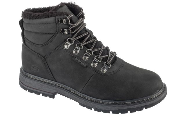Trapery męskie, Corado - Memphis. Czarne buty zimowe męskie Skechers, z materiału, bez zapięcia. Za 462.75 zł.