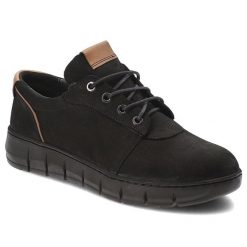 Czarne Półbuty Armodo Stylowe Obuwie Damskie. Czarne półbuty damskie Armodo, bez wzorów, z jeansu, eleganckie, bez obcasa. Za 329.00 zł.