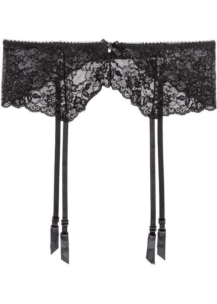 Pas do pończoch. Czarne rajstopy i pończochy bonprix. Za 69.99 zł.