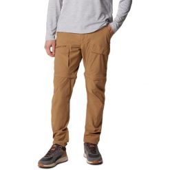 Spodnie turystyczne męskie Columbia Maxtrail Lite Convertible. Brązowe spodnie materiałowe męskie Columbia, bez wzorów, z elastanu, sportowe. W wyprzedaży za 211.00 zł.