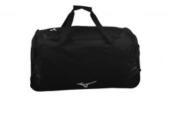 Torba treningowa Mizuno Ryoko Wheelie black. Czarne torebki klasyczne damskie Mizuno, bez wzorów, z materiału, bez dodatków. Za 339.99 zł.