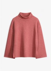 Bluza z dzianiny scuba. Brązowe bluzy bez kaptura damskie bonprix, z dzianiny. Za 124.99 zł.