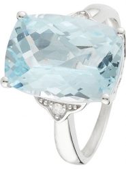DIAMOND & CO Złoty pierścionek "Blue Hilll" z diamentami i topazem rozmiar: 62. Szare pierścionki damskie Diamond & Co, z diamentem, złote. Za 1,713.17 zł.