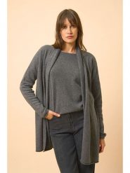 Just Cashmere Kaszmirowy kardigan "Maddie" w kolorze antracytowym rozmiar: L. Czarne kardigany damskie Just Cashmere, l, bez wzorów, z kaszmiru. Za 360.17 zł.
