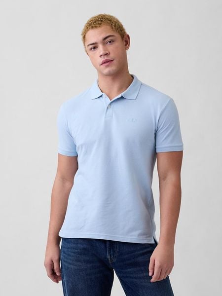GAP Koszulka polo w kolorze błękitnym rozmiar: XL. Niebieskie koszulki polo męskie GAP, xl, bez wzorów, z bawełny, bez ramiączek. Za 65.69 zł.