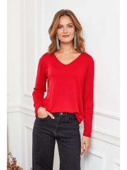 Joséfine Wełniany sweter "Abi" w kolorze czerwonym rozmiar: L. Czerwone swetry klasyczne damskie Joséfine, l, z wełny, bez kołnierzyka. Za 130.81 zł.