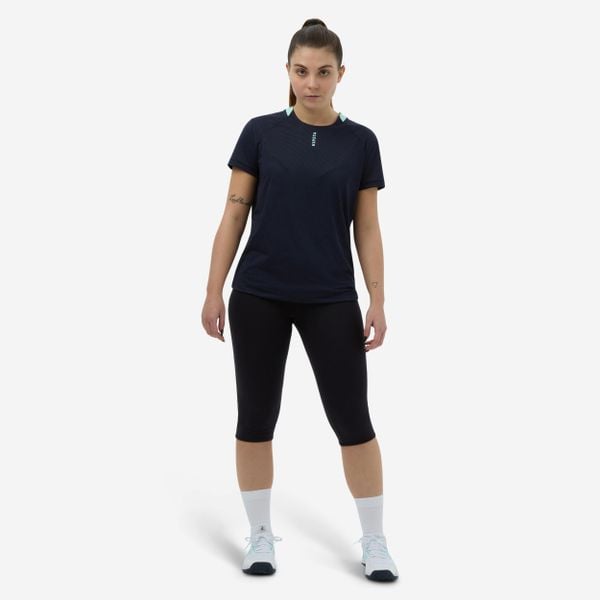 Legginsy do siatkówki damskie. Czarne legginsy damskie ALLSIX, s, bez wzorów, z bawełny. Za 19.99 zł.