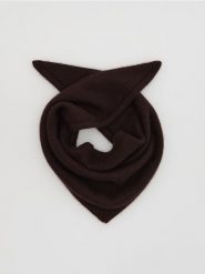 Szal z wełną i kaszmirem - ciemnobrązowy. Brązowe szaliki i kominy damskie Reserved, bez wzorów, z kaszmiru. Za 169.99 zł.