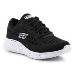 Klapki damskie Skechers Skech-lite. Czarne klapki damskie Skechers, bez wzorów, z materiału, bez obcasa. Za 384.00 zł.