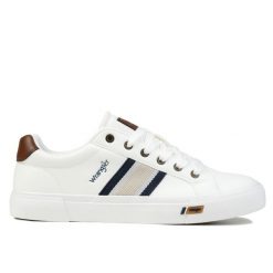 Buty męskie sportowe do chodzenia Wrangler LOGAN MEN LOW. Białe buty sportowe na co dzień męskie Wrangler, z gumy, bez zapięcia, trekkingowe. Za 189.00 zł.