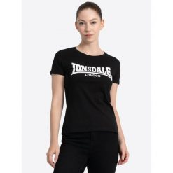 Koszulka damska Lonsdale Cartmel. Czarne bluzki damskie Lonsdale, bez wzorów, z bawełny, bez kołnierzyka. Za 142.00 zł.