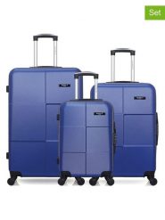 BlueStar 3-częściowy zestaw "Miami" w kolorze granatowym rozmiar: onesize. Niebieskie walizki Bluestar, bez wzorów, z materiału. Za 565.99 zł.