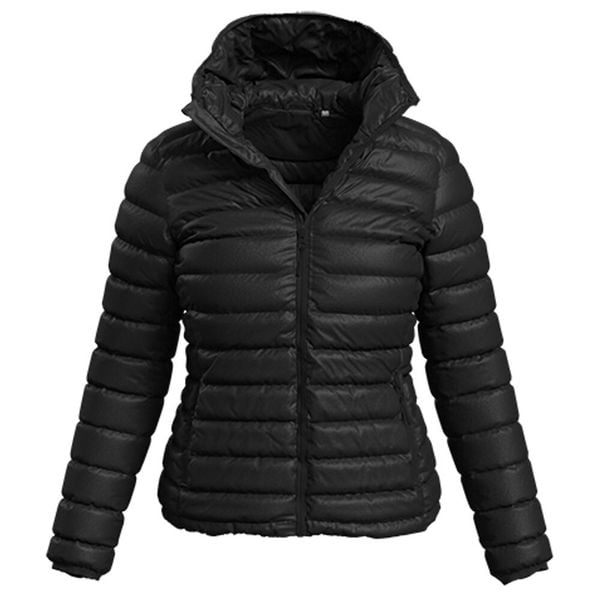 Kurtka Ocieplana Damska Lux. Czarne kurtki damskie Stedman, bez wzorów, z puchu, bez kaptura. Za 440.99 zł.