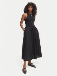 Tommy Hilfiger Sukienka codzienna WW0WW49628 Czarny Regular Fit. Czarne sukienki damskie Tommy Hilfiger, na co dzień, l, bez wzorów, z bawełny, bez kołnierzyka, bez ramiączek, proste. Za 649.99 zł.