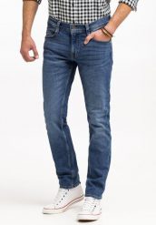 MUSTANG OREGON SLIM MĘSKIE SPODNIE JEANSOWE JEANSY DŻINSY DENIM BLUE 1015041 5000 702, W32 L34. Niebieskie jeansy męskie Mustang. Za 219.99 zł.