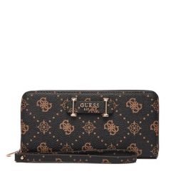 Portfel Guess. Brązowe portfele damskie Guess, z aplikacjami. Za 199.99 zł.