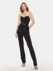 Elisabetta Franchi Kombinezon TU-015-42E2-4304 Czarny Regular Fit. Czarne kombinezony damskie Elisabetta Franchi, bez wzorów, z syntetyku, bez kołnierzyka, bez ramiączek. Za 1,939.00 zł.