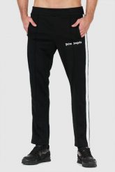 PALM ANGELS Czarne spodnie dresowe z lampasami. Czarne spodnie dresowe męskie PALM ANGELS, bez wzorów, z dresówki. W wyprzedaży za 999.99 zł.