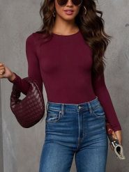 Milan Kiss Koszulka w kolorze bordowym rozmiar: L. Czerwone bluzki damskie Milan Kiss, l, bez wzorów, bez kołnierzyka. Za 147.91 zł.