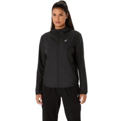 Damska kurtka wodoodporna Asics Core. Czarne kurtki damskie Asics, na zimę, uniwersalny, bez wzorów, z materiału. Za 304.00 zł.