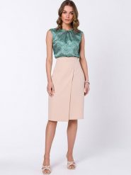 Stylove Spódnica w kolorze beżowym rozmiar: XL. Brązowe spódniczki damskie Stylove, xl, bez wzorów, z podwyższonym stanem, midi, proste. Za 197.63 zł.